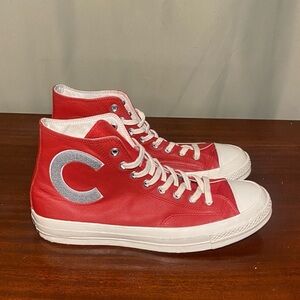 Converse  C Logo CTAS  70 Wordmark Wool Hi Red Leather Sneakers size 10.5